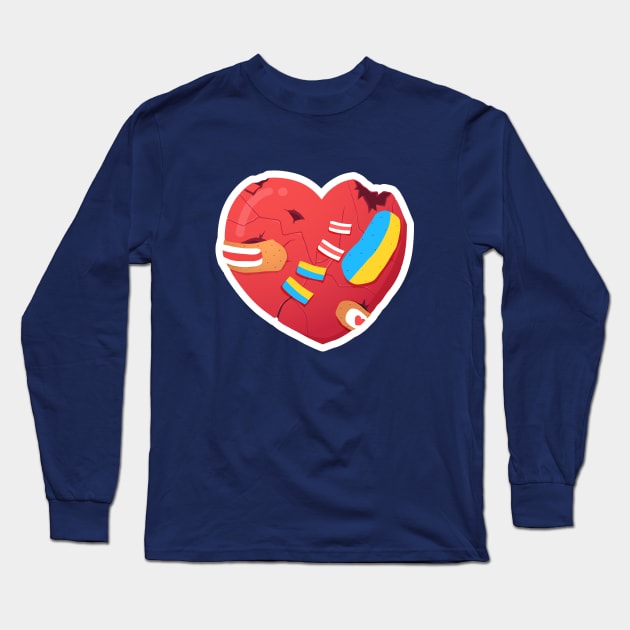 Ukraine - Belarus Heart Long Sleeve T-Shirt by Animatarka